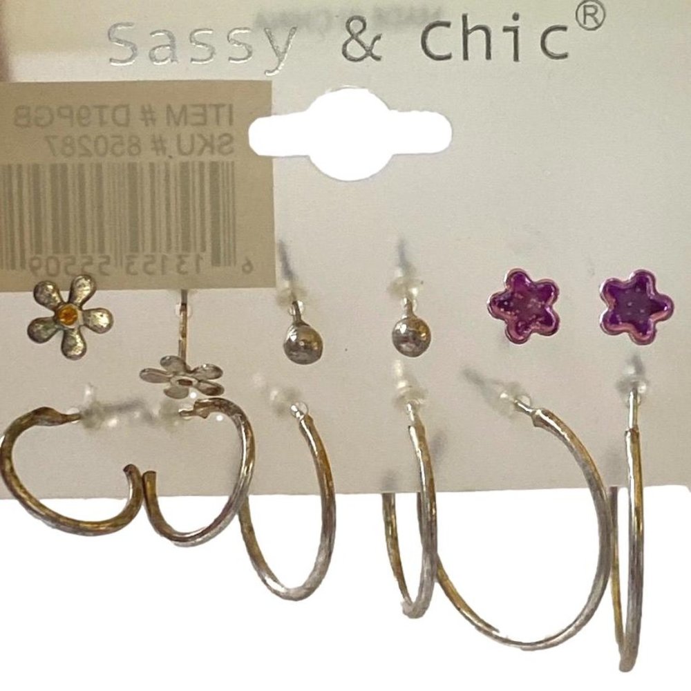 Sassy and Chic Hoops and Studs Set of 6 Earrings